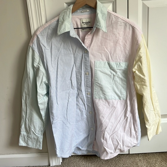Abercrombie Color Block Button Down Shirt - Picture 1 of 3